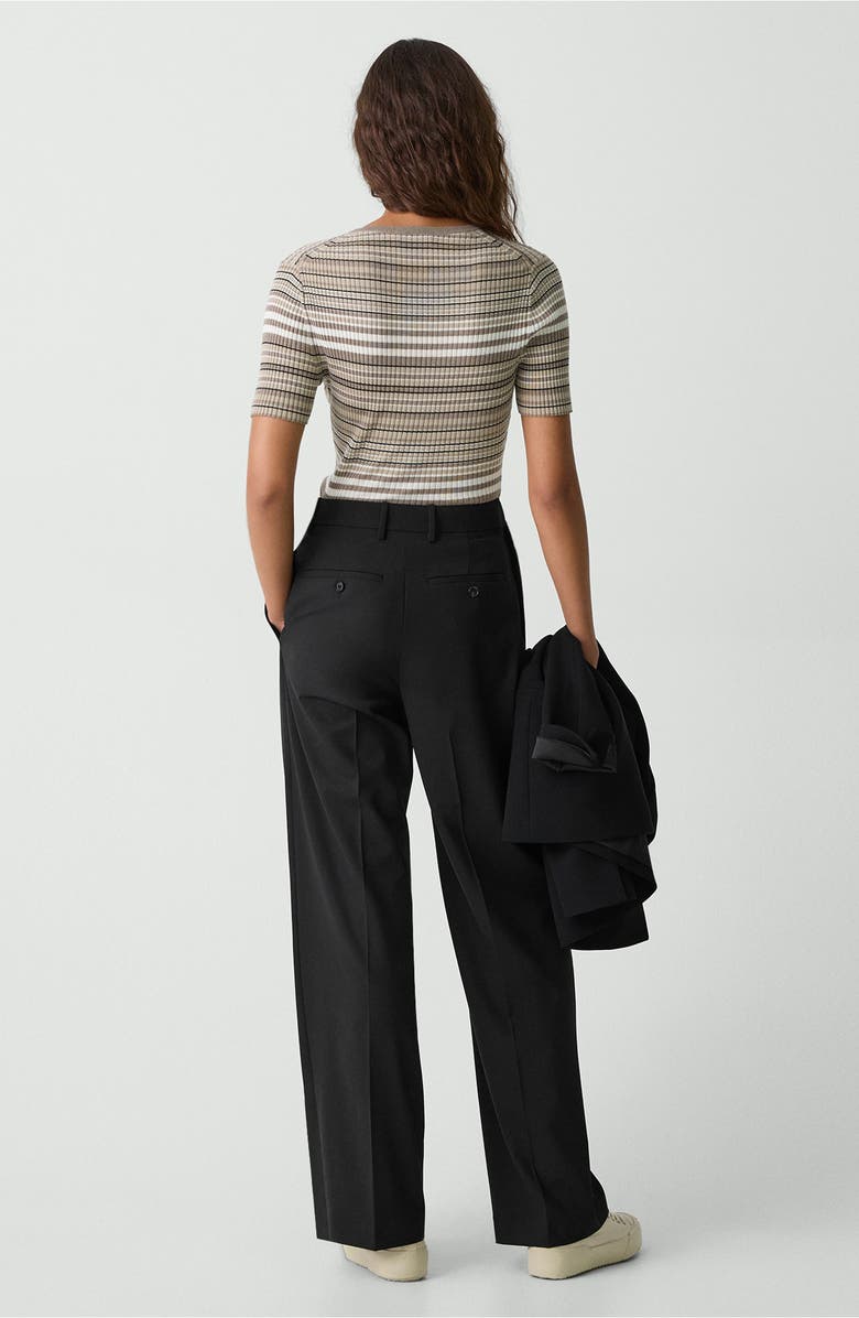 Theory High Waist Straight Leg Stretch Wool Pants, Alternate, color,