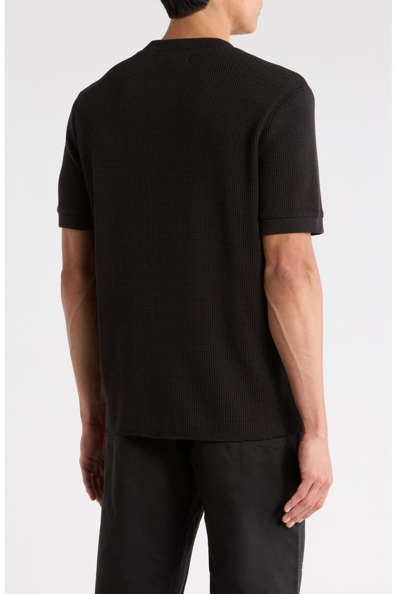 Heavyweight Waffle Knit Crew T-Shirt, Alternate, color, OBSIDIAN