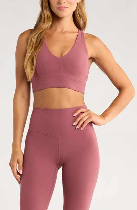 Zella Studio Luxe V-Neck Racerback Sports Bra
