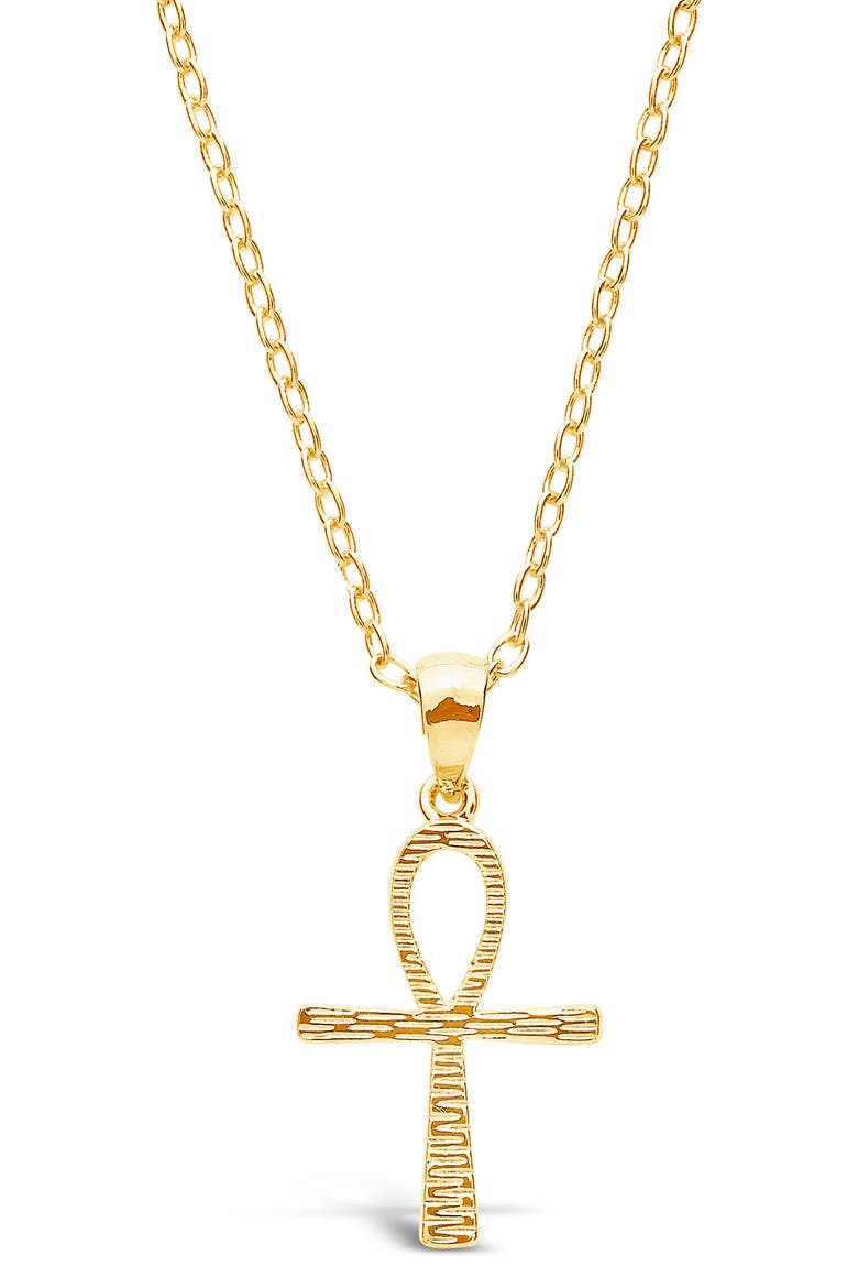 14K Gold Plated Ankh Symbol Pendant Necklace, Main, color, GOLD