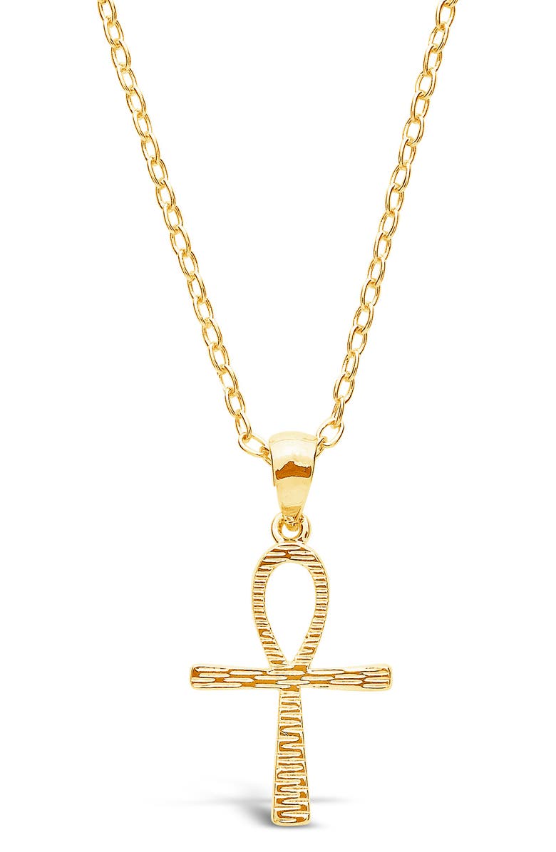 Sterling Forever 14K Gold Plated Ankh Symbol Pendant Necklace, Main, color,