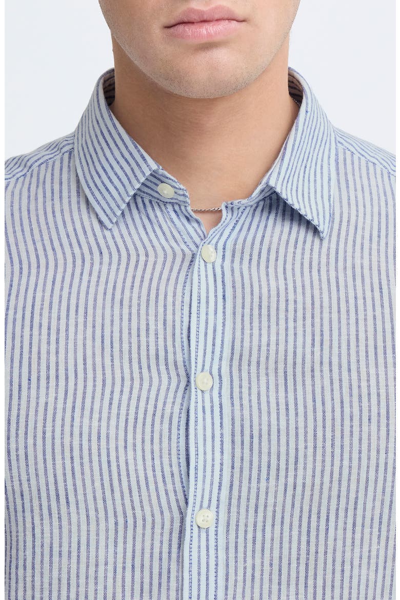 Striped Linen and Cotton Shirt, Alternate, color, SURF THE WEB