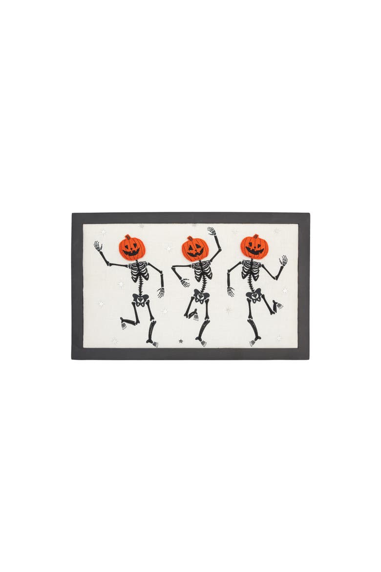 Pumpkin Skeletons Shadow Box 12" x 18", Main, color, Black