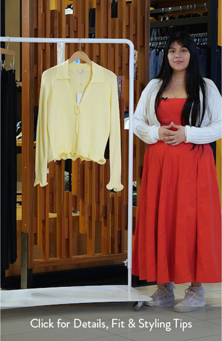 Isla Ruffle Tie Front Cardigan, sales video thumbnail