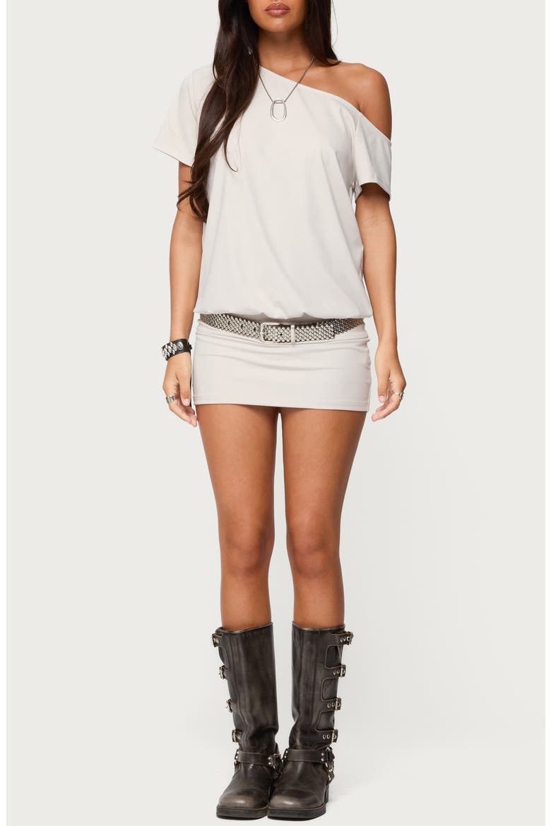 Dorie Cutout One-Shoulder Minidress, Main, color, LIGHT-GRAY