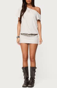 EDIKTED Dorie Cutout One-Shoulder Minidress