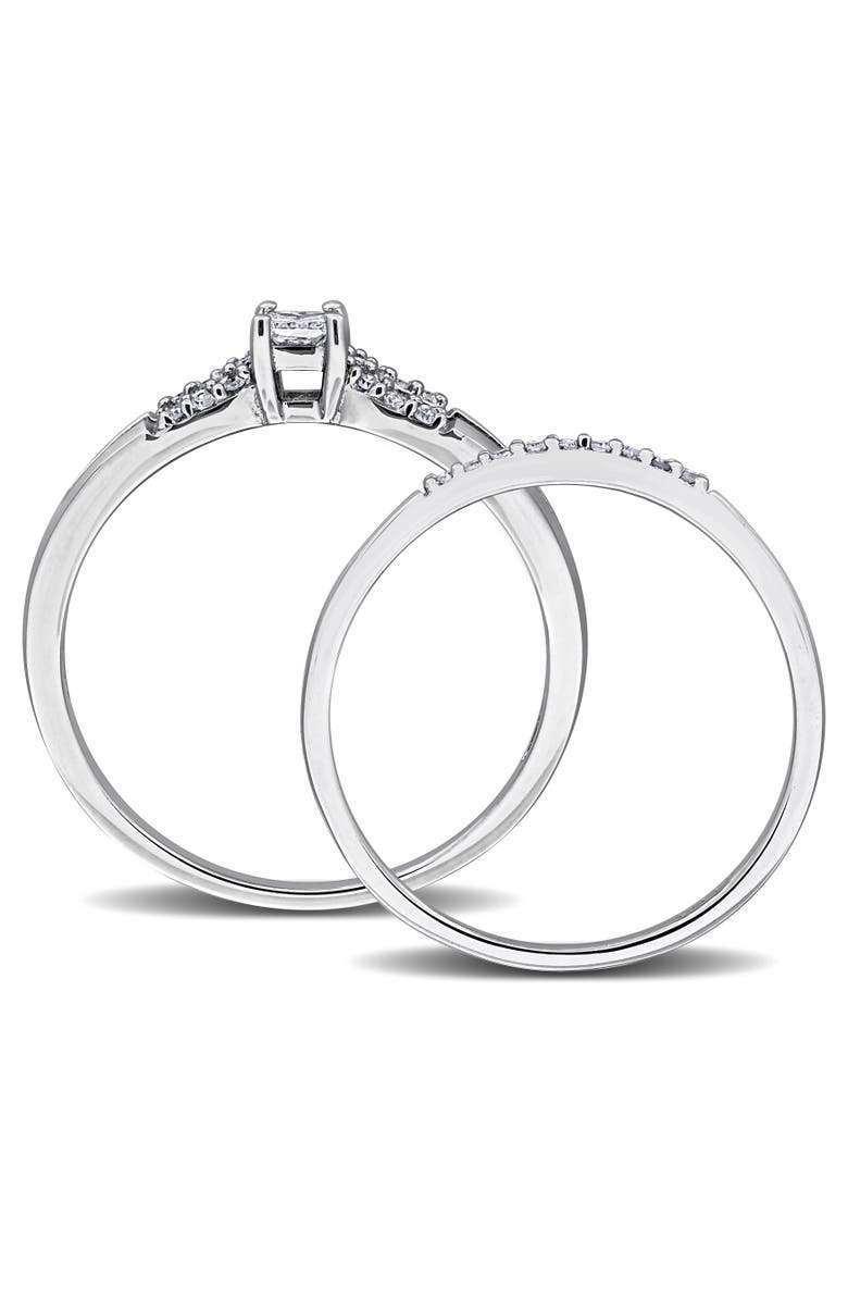 Julianna B. Diamond Split Shank Bridal Ring Set, Alternate, color, Sterling Silver