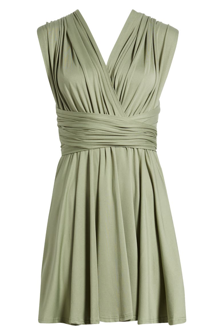 Belle Cross Back Minidress, Alternate, color, GREEN