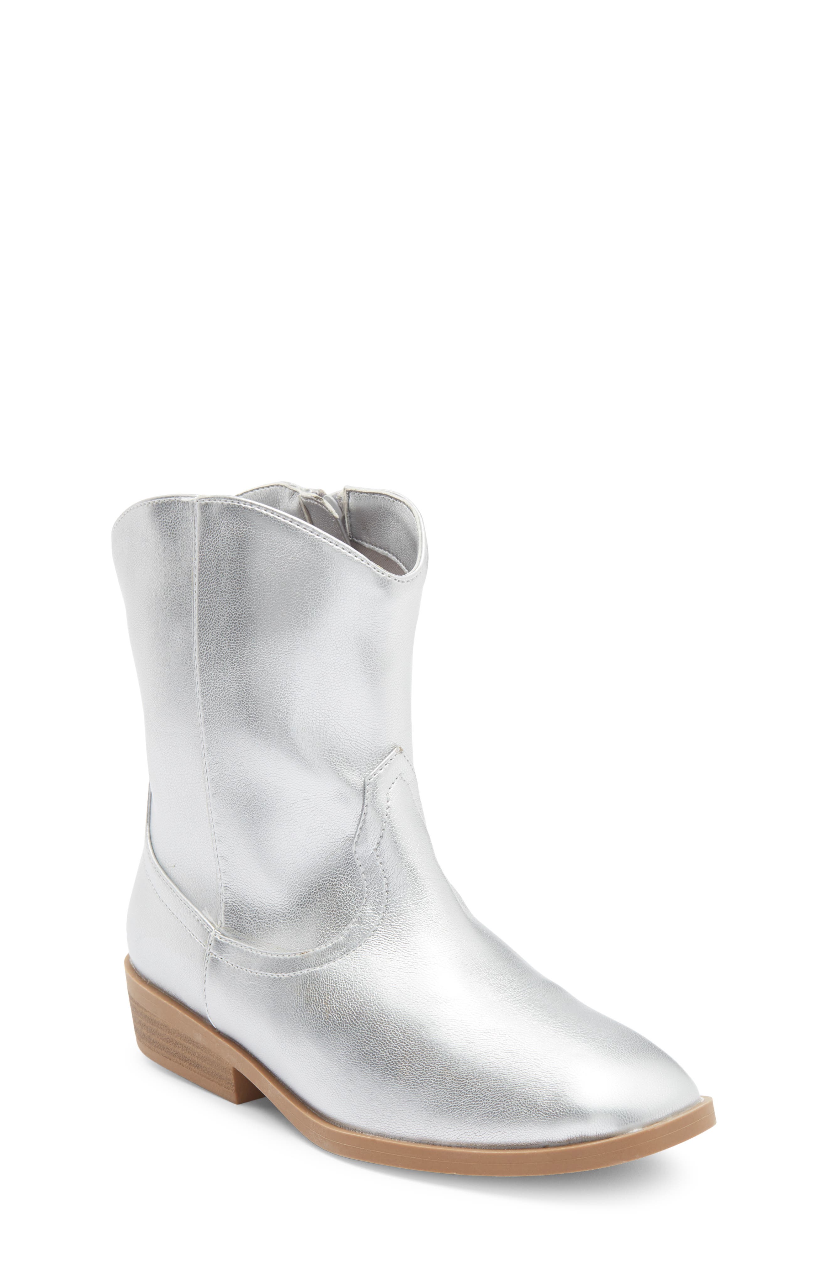 DV by Dolce Vita Kids' Shayke Western Boot, Main, color, Silver
