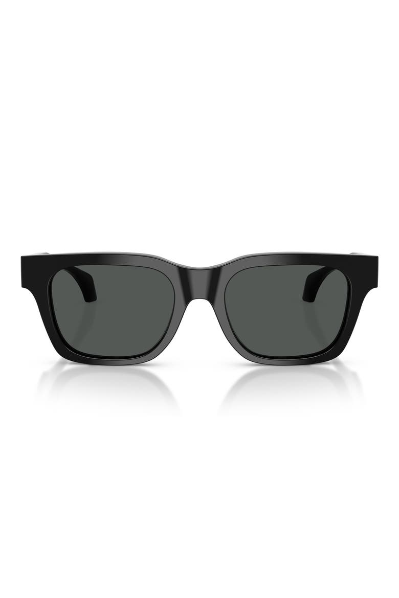 52mm Square Sunglasses, Main, color, BLACK / DARK GREY