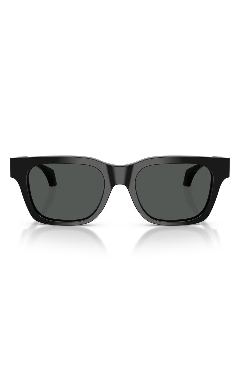 Versace 52mm Square Sunglasses, Main, color, Black / Dark Grey