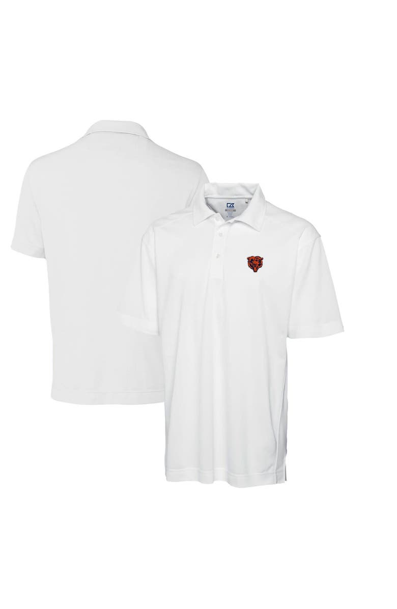 Cutter & Buck Men's Cutter & Buck White Chicago Bears Throwback Logo DryTec Genre Textured Solid Polo, Alternate, color, 