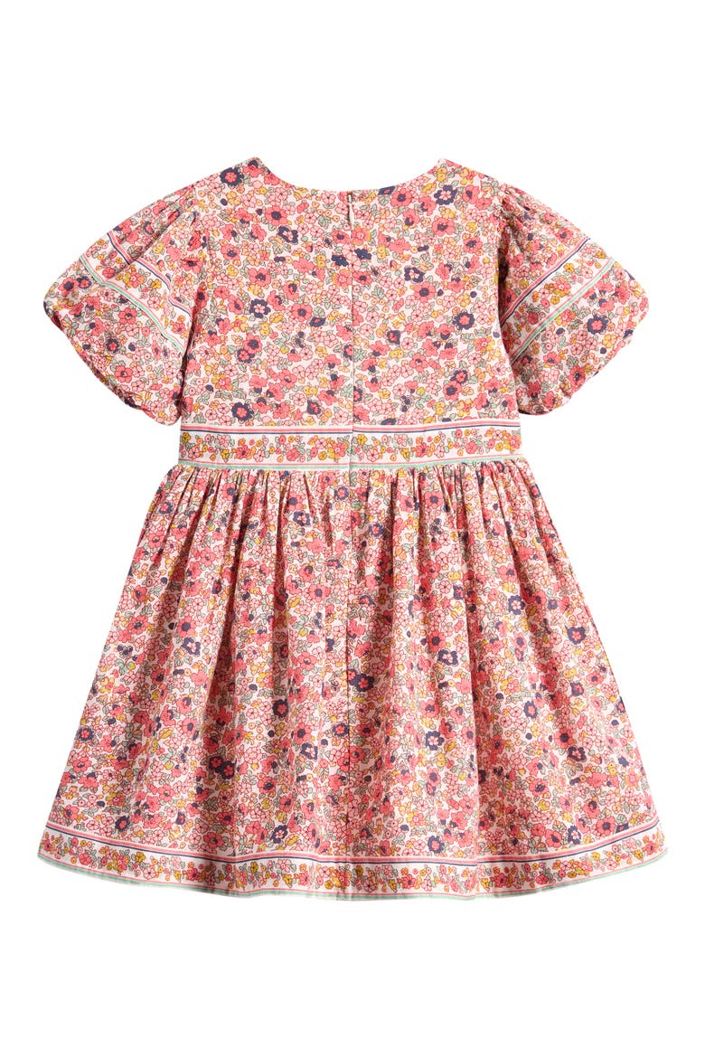 Floral Print Cotton & Linen Dress, Alternate, color, SOFT IVORY FLOWER BED