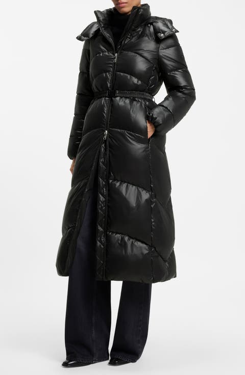 Pamega Water Repellent Belted Long Puffer Coat