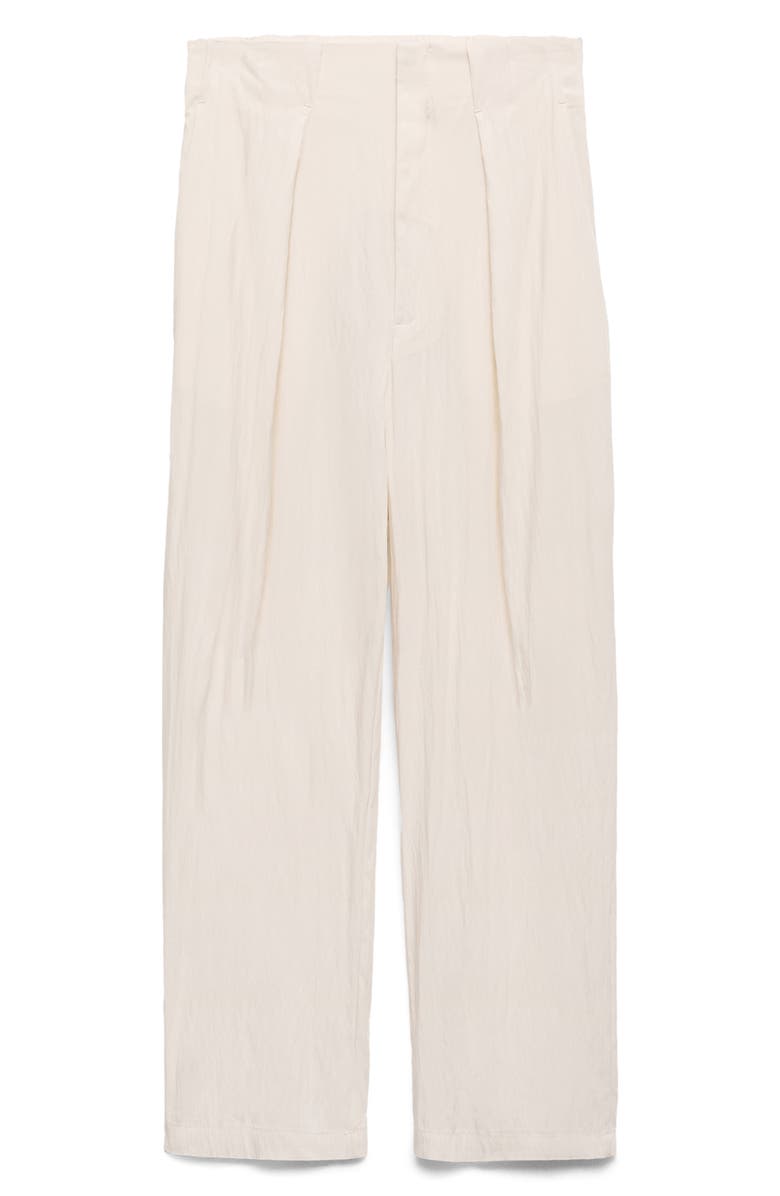 MANGO Flowy Pleated Crop Pants, Alternate, color, Vanilla