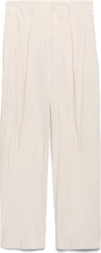 MANGO Flowy Pleated Crop Pants