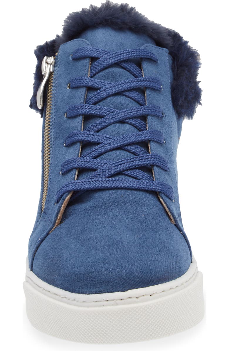 Love Rio Debbie Faux Fur Zip Sneaker, Alternate, color, Blue