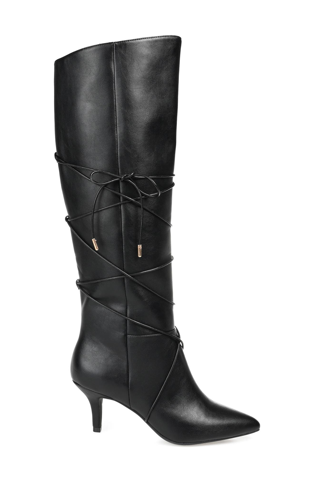 Journee Collection Kaavia Wraparound Tie Boot - Extra Wide Calf, Alternate, color, 