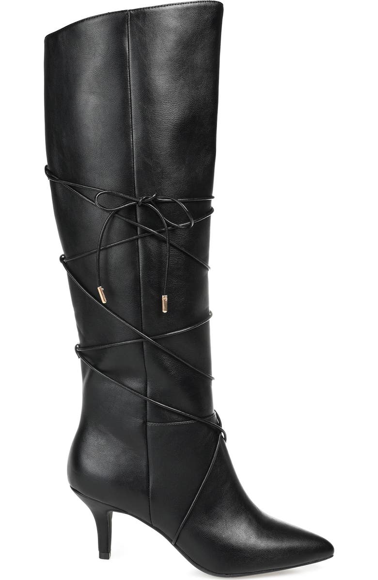 Journee Collection Kaavia Wraparound Tie Boot - Extra Wide Calf, Alternate, color,