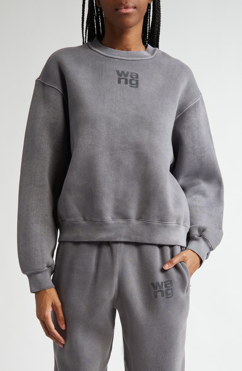 Alexander Wang Essential Logo Cotton Blend Sweatshirt, Main, color,