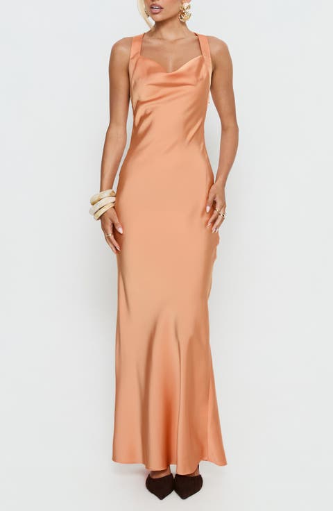 Isitt Cowl Crossover Back Maxi Dress