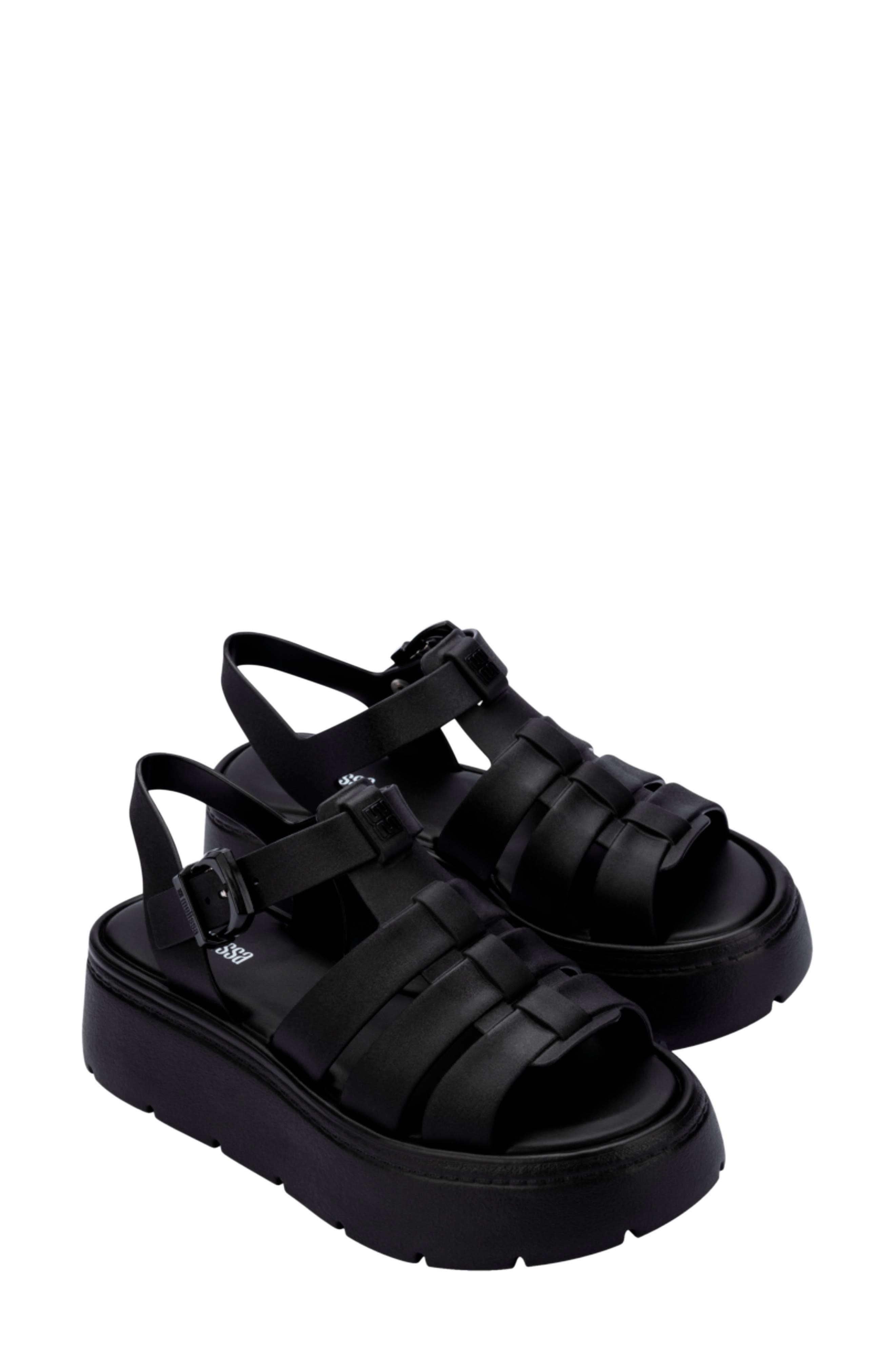 Melissa Up Platform Slingback Fisherman Sandal, Main, color, Black