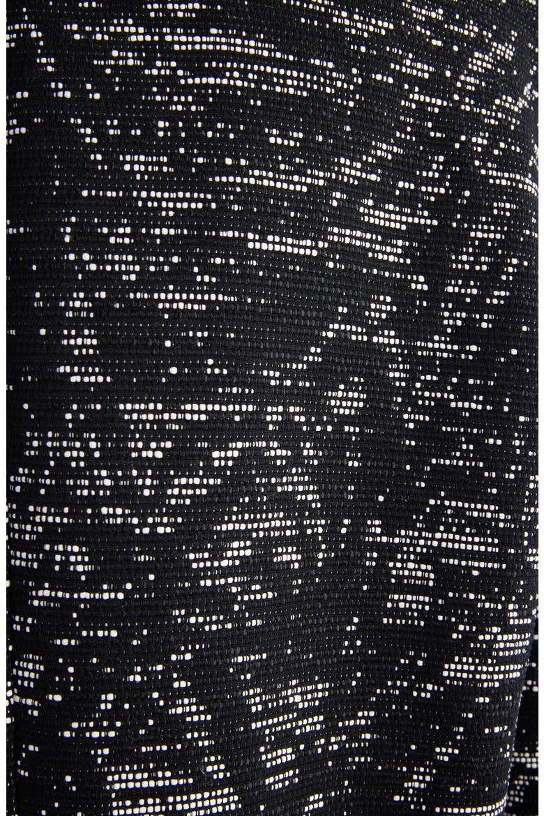 Raftan Abstract Swirl Jacquard Coat, Alternate, color, BLACK
