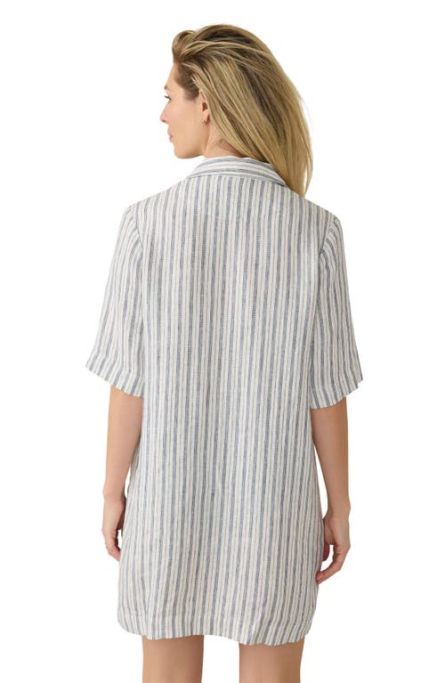 Faherty Paradise Point Stripe Linen Shirtdress In Neutral