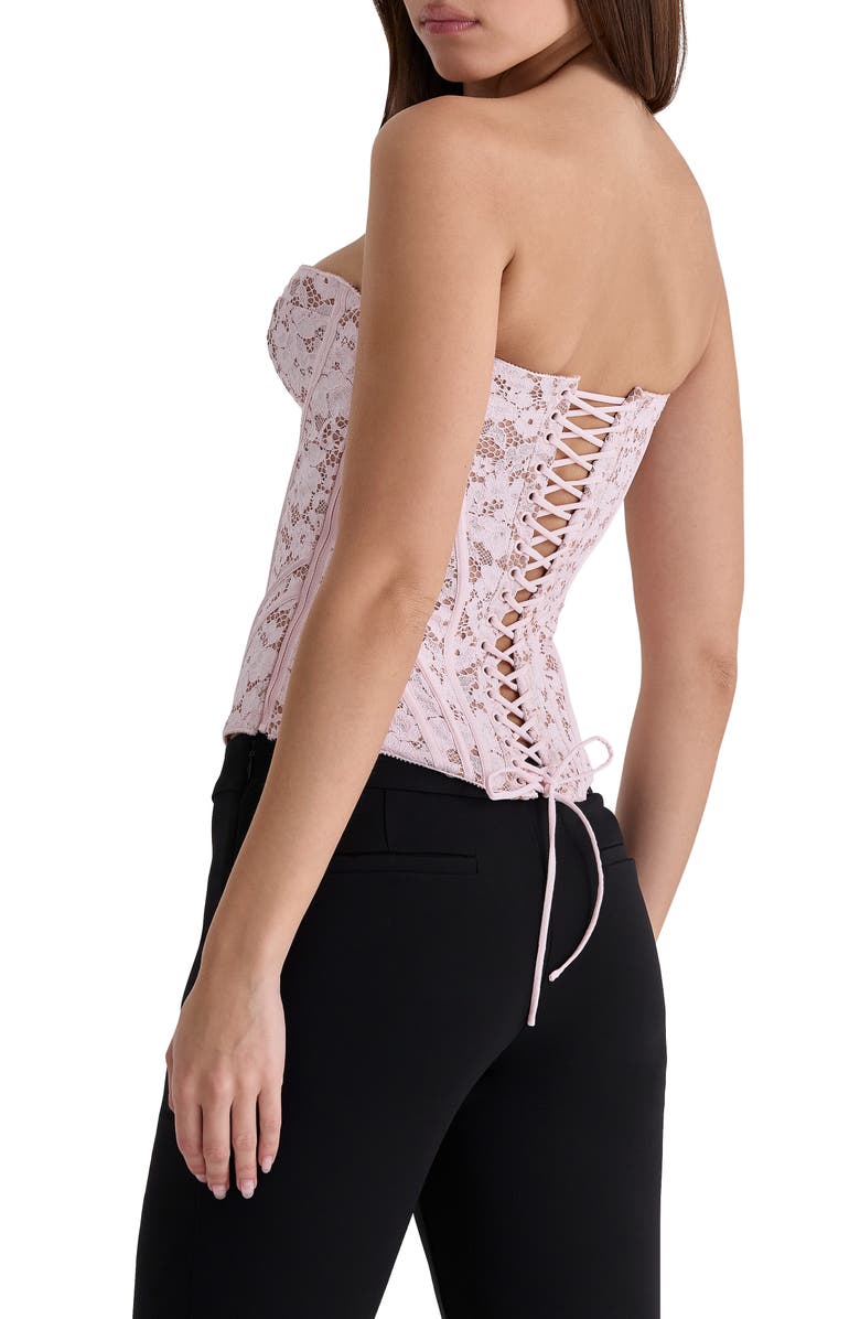HOUSE OF CB Solaine Lace Corset Top, Alternate, color, Baby Pink
