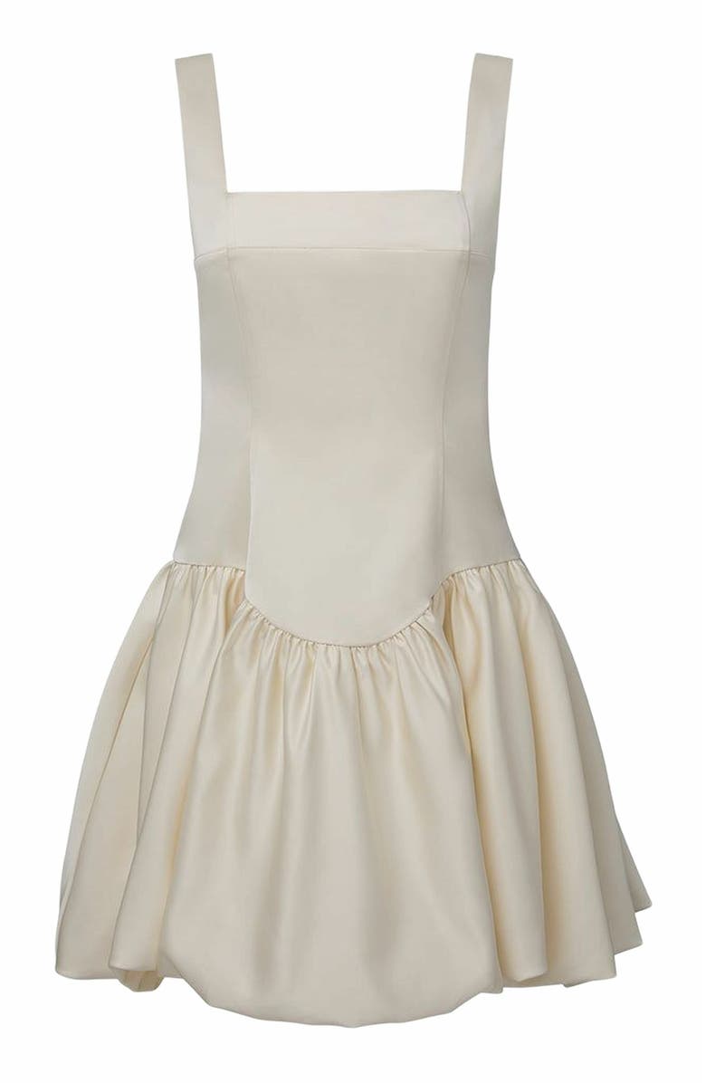 WeWoreWhat Bubble Skirt Corset Mini Dress, Main, color, Ivory