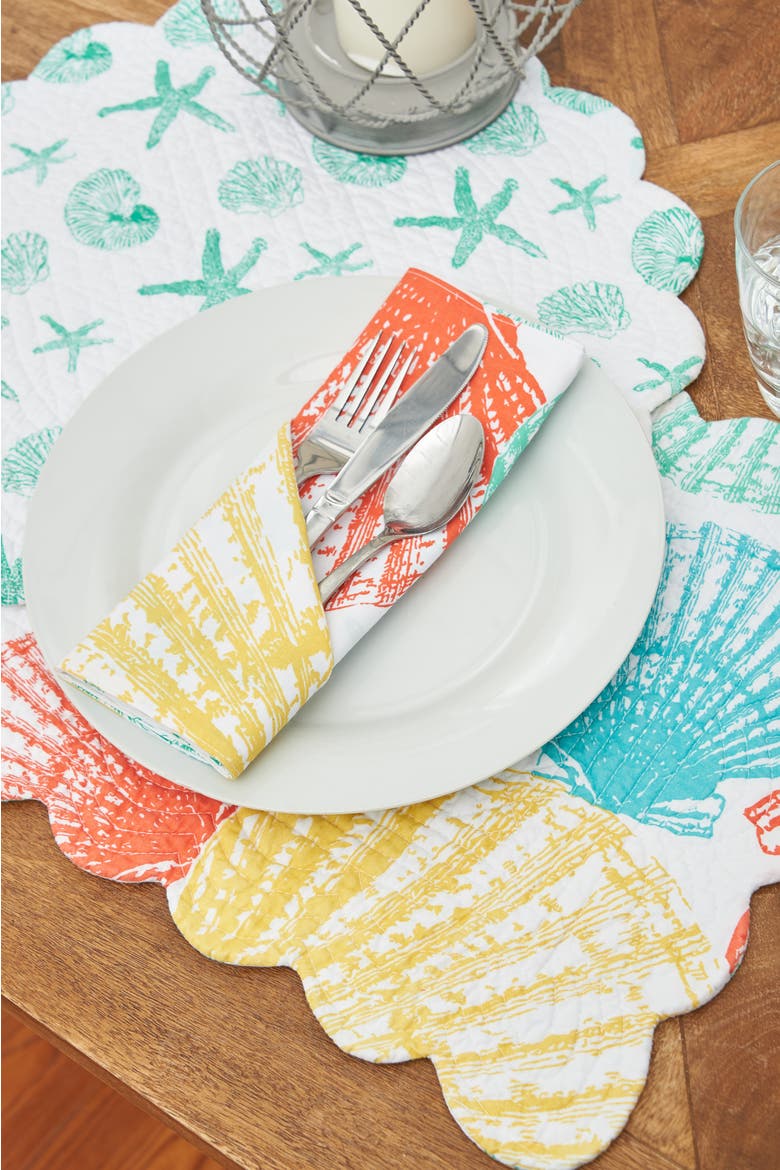 Captiva Island Cotton Reversible Napkin Set of 6, Alternate, color, Blue