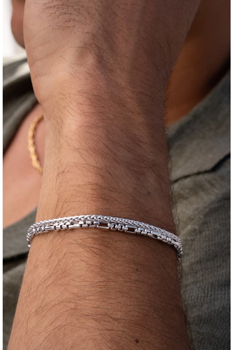 Men's 14K Gold Wheat Chain Bracelet (Nordstrom Exclusive), Alternate, color, 14K WHITE GOLD