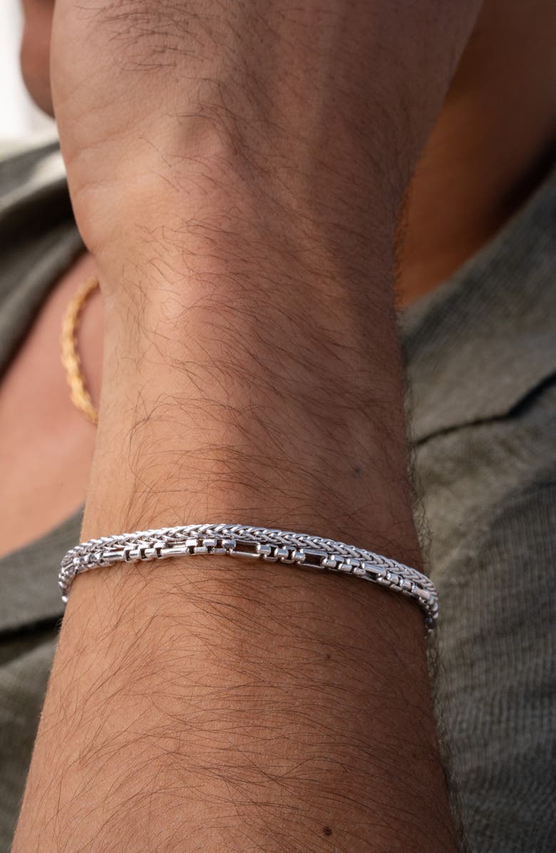 Bony Levy Men's 14K Gold Wheat Chain Bracelet, Alternate, color, 14K White Gold