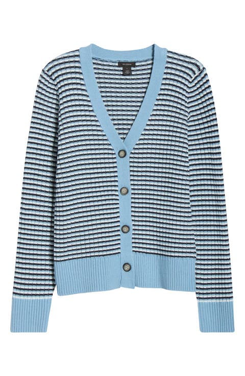 Stripe V-Neck Cardigan (Regular & Petite)