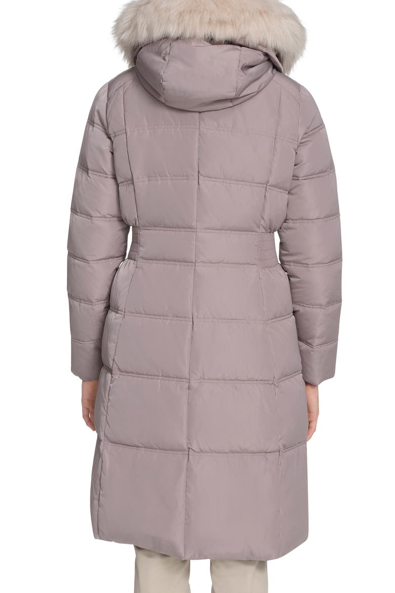Hooded Puffer Coat with Bib & Faux Fur Trim, Alternate, color, CASHEW