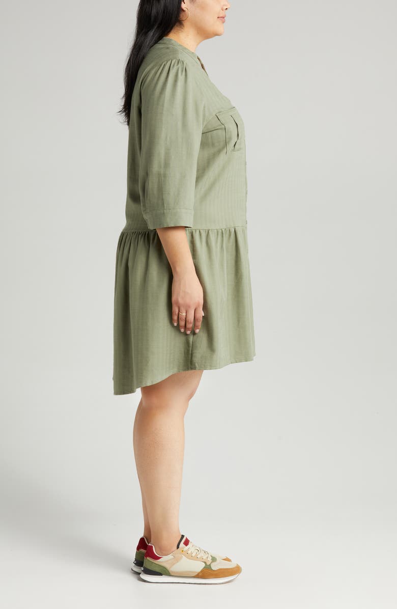 Caslon<sup>®</sup> Pocket Drop Waist Cotton Blend Dress, Alternate, color,