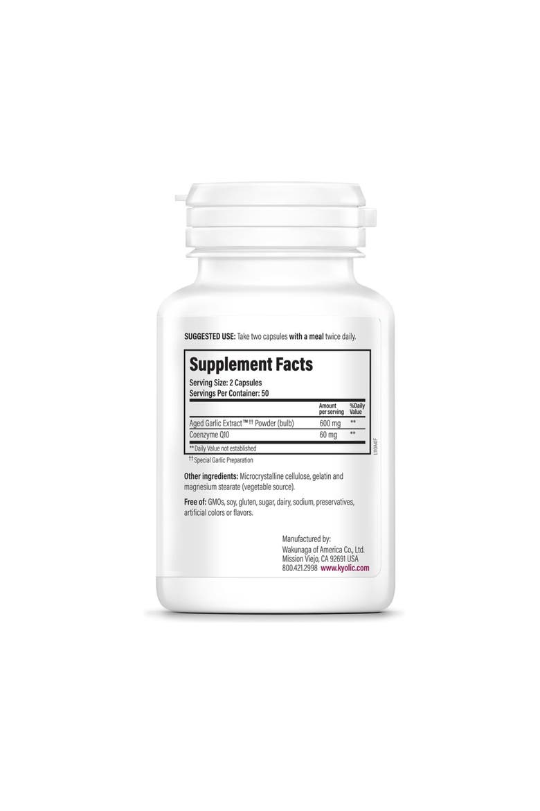 Aged Garlic Extract Formula 110, CoQ10 Cardiovascular, 100 Capsules, Alternate, color, None