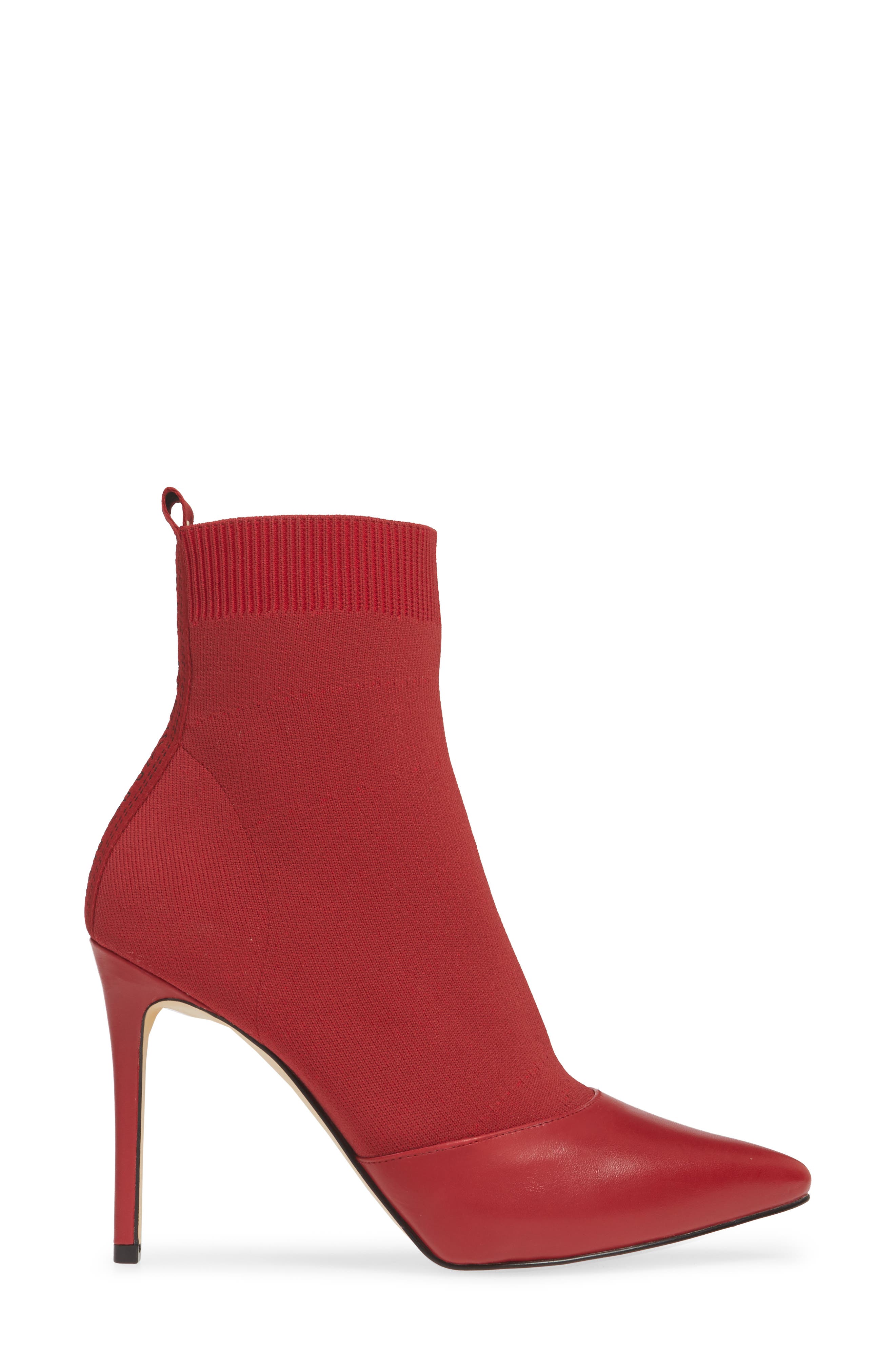 Vicky Bootie, Alternate, color, SCARLET FABRIC/ LEATHER