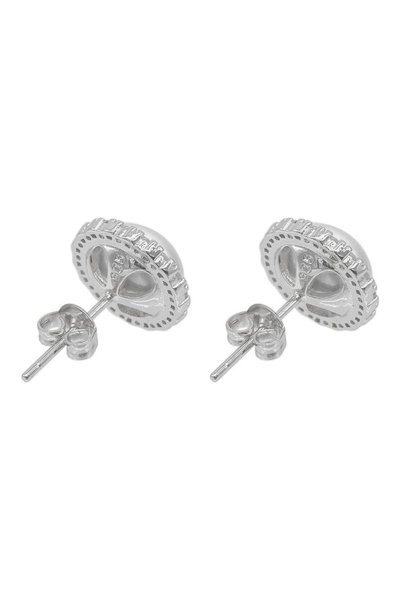 9mm Freshwater Pearl Swarovski Crystal Halo Stud Earrings, Alternate, color, WHITE