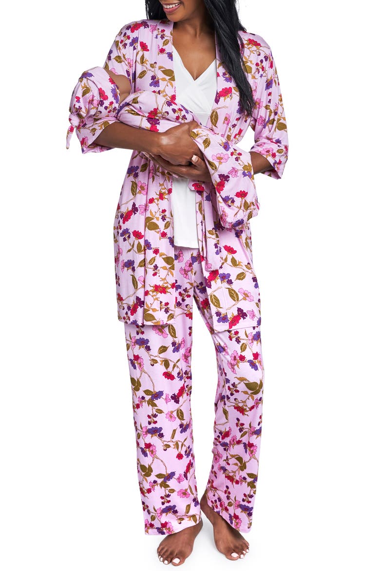Analise During & After 5-Piece Maternity/Nursing Sleep Set, Main, color, LAVENDER ROSE