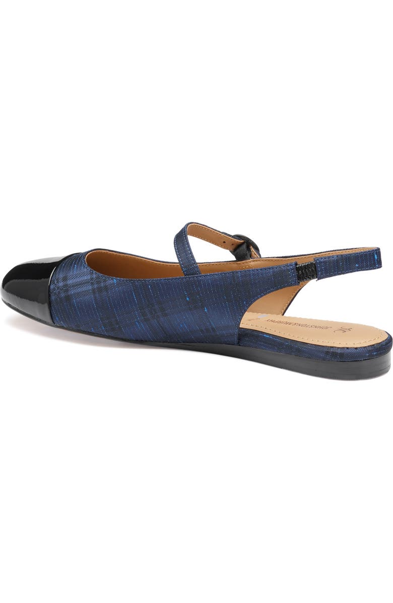 Johnston & Murphy Claire Mary Jane Slingback Flat, Alternate, color, Navy Plaid Black Leather