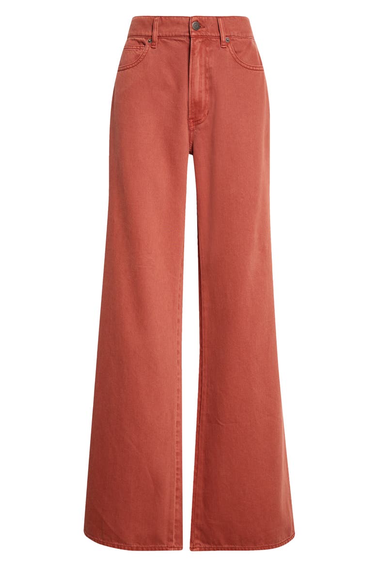 Kasey Mid Rise Wide Leg Jeans, Alternate, color, RUST