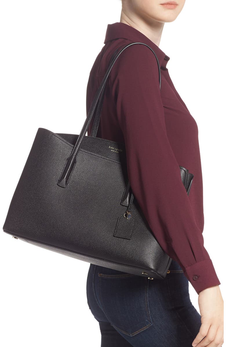 Kate Spade New York margaux large leather work tote, Alternate, color,