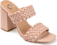 JOURNEE Melissa Woven Strap Block Heel Slide Sandal