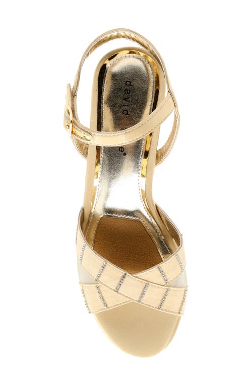 David Tate Cocktail Ankle Strap Sandal In Champagne Satin