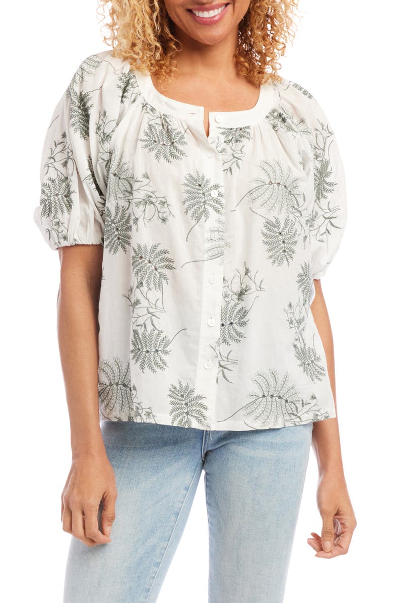 Karen Kane Embroidered Eyelet Peasant Blouse, Main, color,