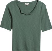 NZT by NIC+ZOE Elbow Sleeve Notch Neck T-Shirt