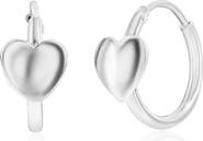 Donatello Gian Sterling Silver Super Small Heart Huggies