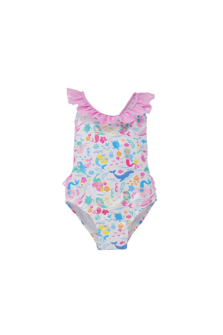 UPF 50+ Mindy Crossback swimsuit for Girls, Alternate, color, Mermaid Friends