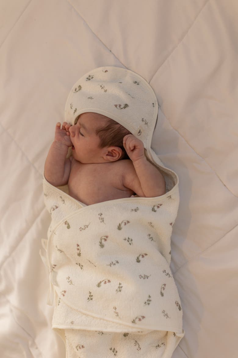 Printed Wrap Terry Towel, Alternate, color, Mauve/Cream